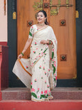 Small Lotus Set Saree Onam Collection