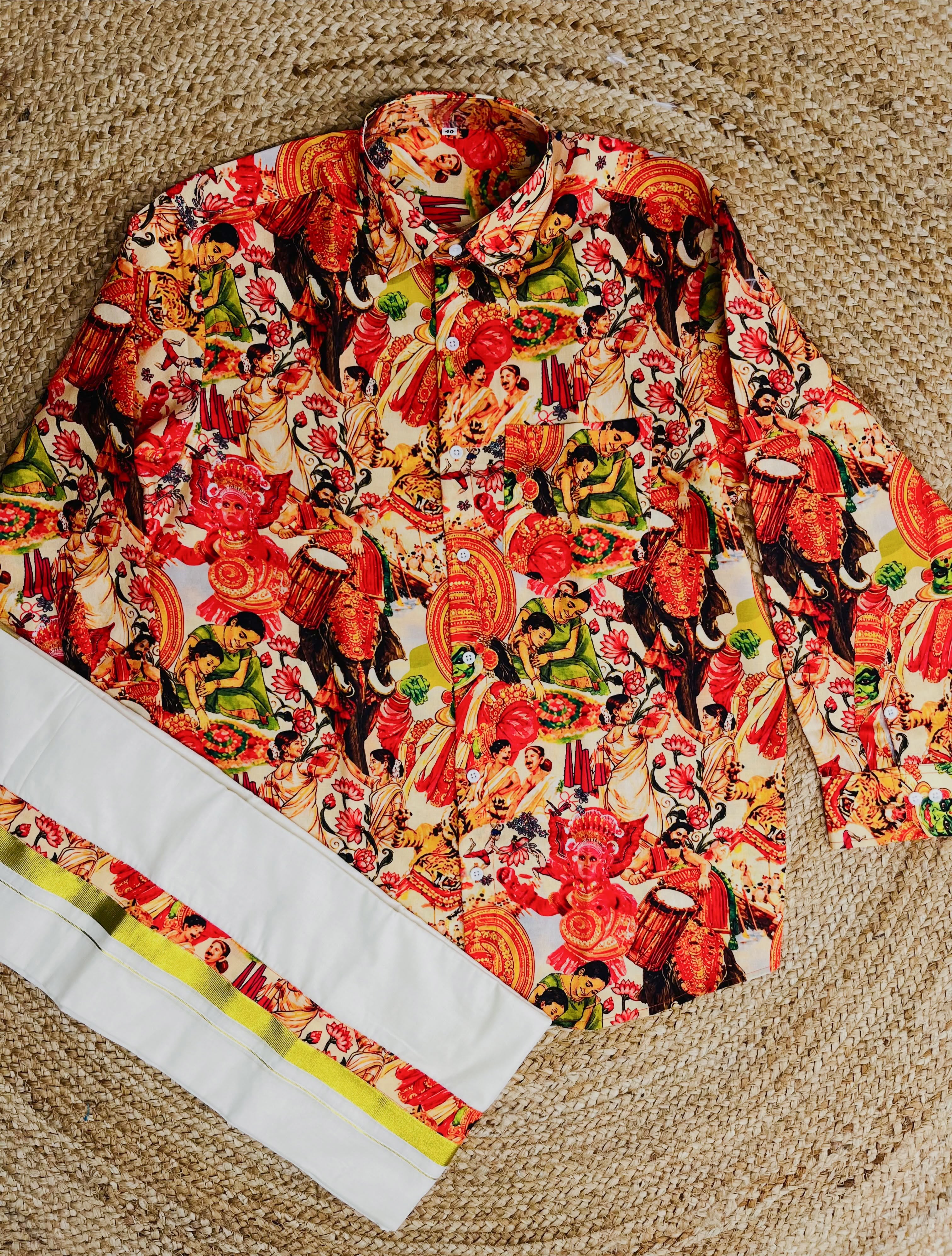 ONAM SPECIAL — Shirt & Mundu Combo