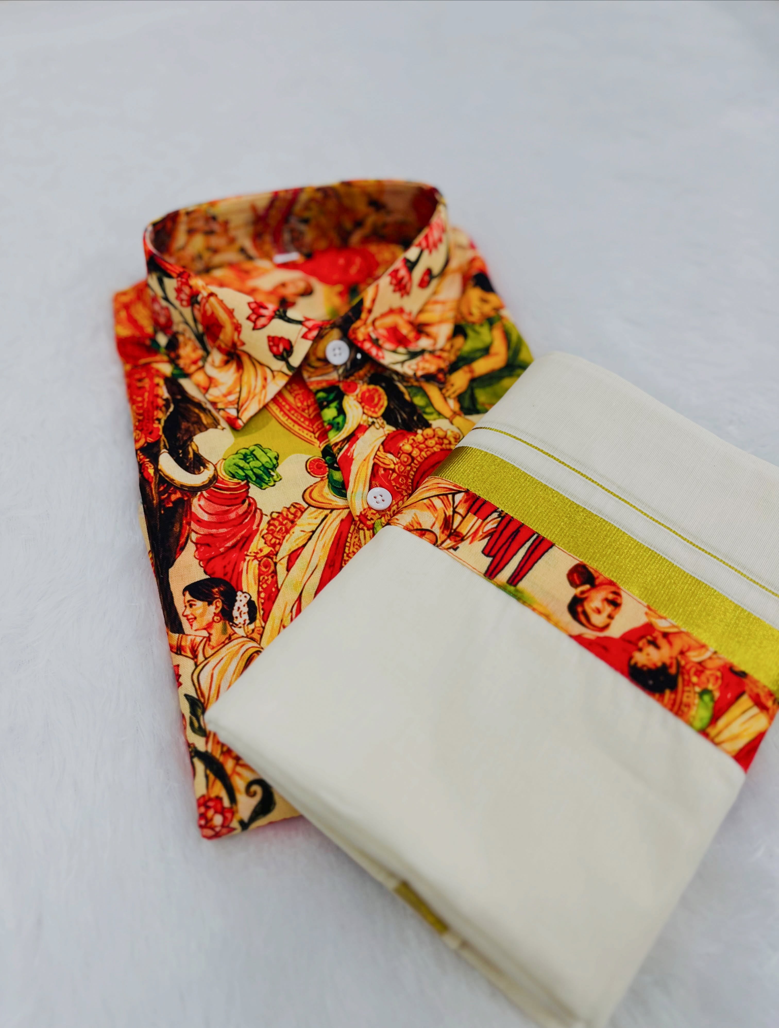 ONAM SPECIAL — Shirt & Mundu Combo