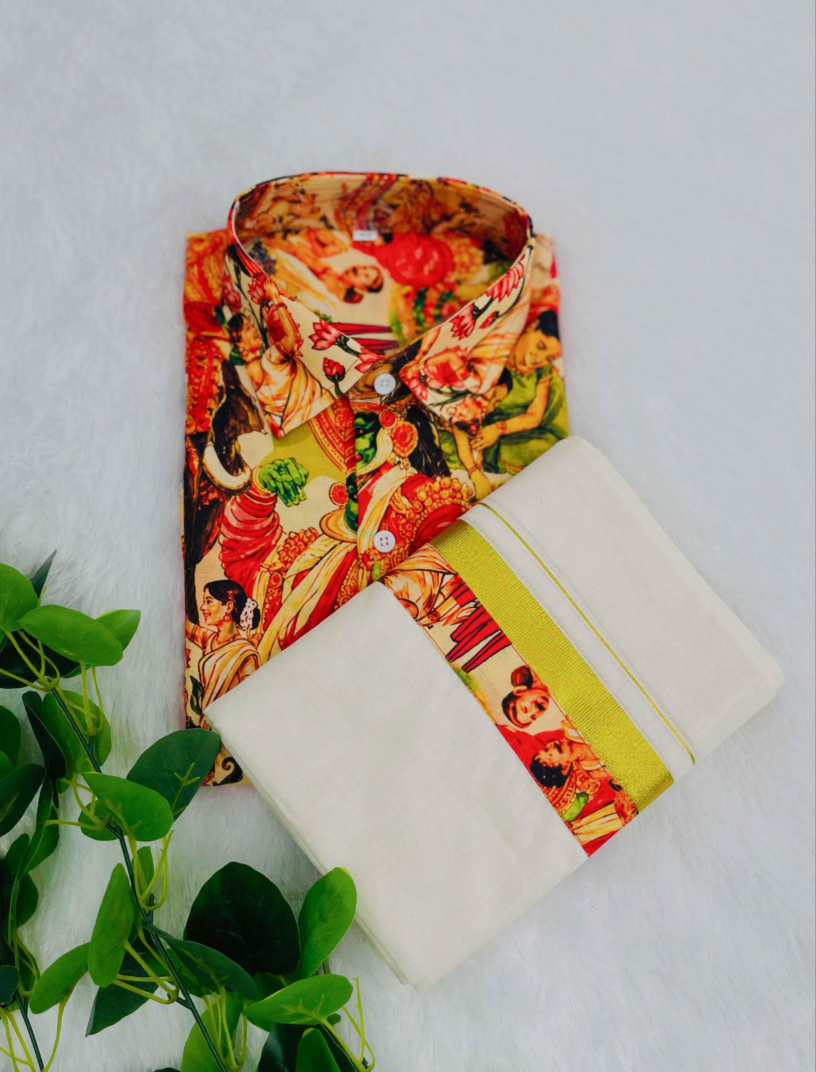 ONAM SPECIAL — Shirt & Mundu Combo