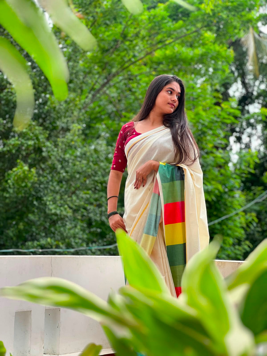 Madras check saree   Pure cotton digital printed