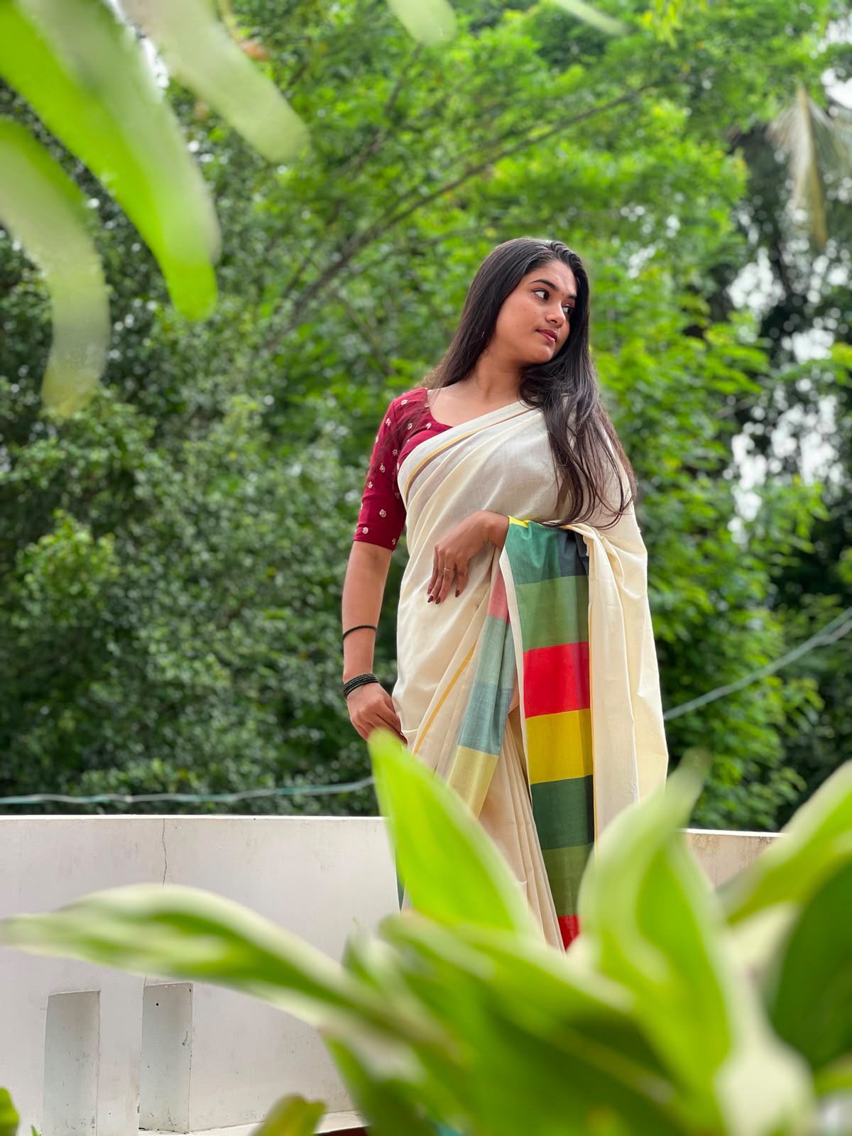 Madras check saree   Pure cotton digital printed